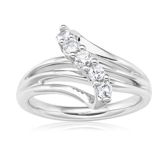 Sterling Silver Created White Sapphire Ring