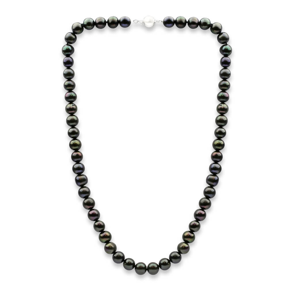 8mm Black Freshwater Pearl 45cm Necklace