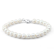 Load image into Gallery viewer, Cream Freshwater Pearl 19cm Bracelet with Sterling Silver Clasp