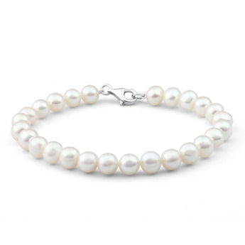 Cream Freshwater Pearl 19cm Bracelet with Sterling Silver Clasp