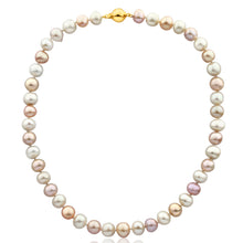 Load image into Gallery viewer, Gold Plated Sterling Silver Mixed Colour Freshwater Pearl Necklace