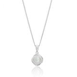 Sterling Silver 8mm White Freshwater Pearl Pendant on 45cm Chain
