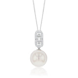 Sterling Silver South Sea Pearl and Zirconia Pendant on Chain "Lola"