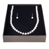 Sterling Silver White Freshwater Pearl Chain & Earring Boxed Set