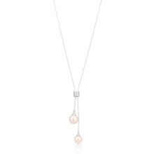 Load image into Gallery viewer, Freshwater Pearl &amp; Zirconia Sterling Silver Chain