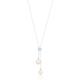 Freshwater Pearl & Zirconia Sterling Silver Chain