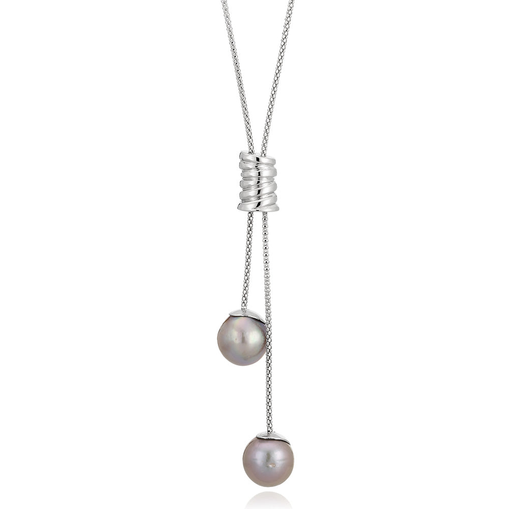 Freshwater Pearls on Fancy Sterling Silver Chain