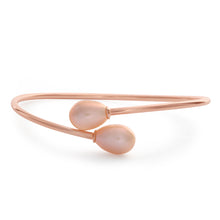 Load image into Gallery viewer, Sterling Silver Rose Gold Plated 8-10mm Freshwater Pearl Bangle