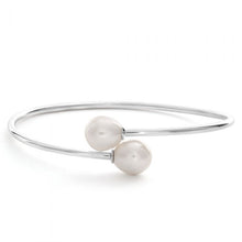 Load image into Gallery viewer, Sterling Silver 8-10mm Freshwater Pearl Bangle