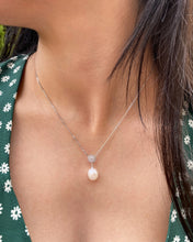 Load image into Gallery viewer, Sterling Silver Freshwater Pearl 8.5-9mm &amp; Zirconia Pendant