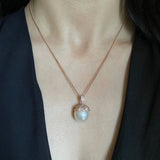 9ct Rose Gold South Sea Pearl & Diamond Pendant