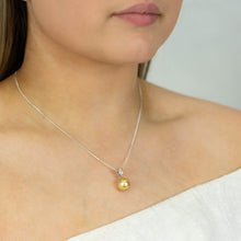 Load image into Gallery viewer, Sterling Silver Golden South Sea approx 10-12mm &amp; Diamond Pendant