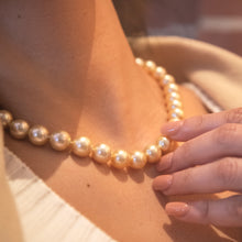 Load image into Gallery viewer, Golden South Sea 9-12mm Graduated Pearl 45cm Strand with 9ct Gold Clasp