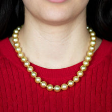 Load image into Gallery viewer, Golden South Sea 9-12mm Graduated Pearl 45cm Strand with 9ct Gold Clasp