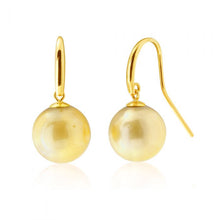 Load image into Gallery viewer, 9ct Yellow Gold 10-12mm Golden South Sea Pearl Earrings
