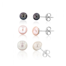 Load image into Gallery viewer, Set of 3 Freshwater Pearl Studs