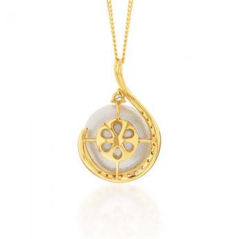 9ct 13-15mm White South Sea Pearl and Diamond Pendant on 45cm Chain