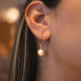 9ct Golden South Sea and Diamond Earrings