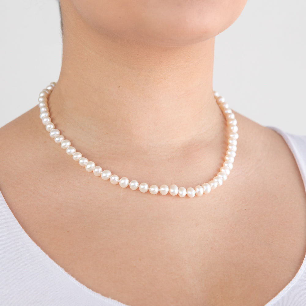 Freshwater White Pearl Boxed Set with Sterling Silver Clasp