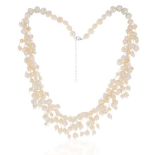 Load image into Gallery viewer, Freshwater White Pearl Fringe Cluster Necklace with Sterling Silver Clasp