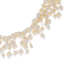 Load image into Gallery viewer, Freshwater White Pearl Fringe Cluster Necklace with Sterling Silver Clasp
