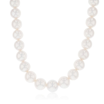 14-17mm White South Sea Graduated Strand with 9ct White Gold Clasp