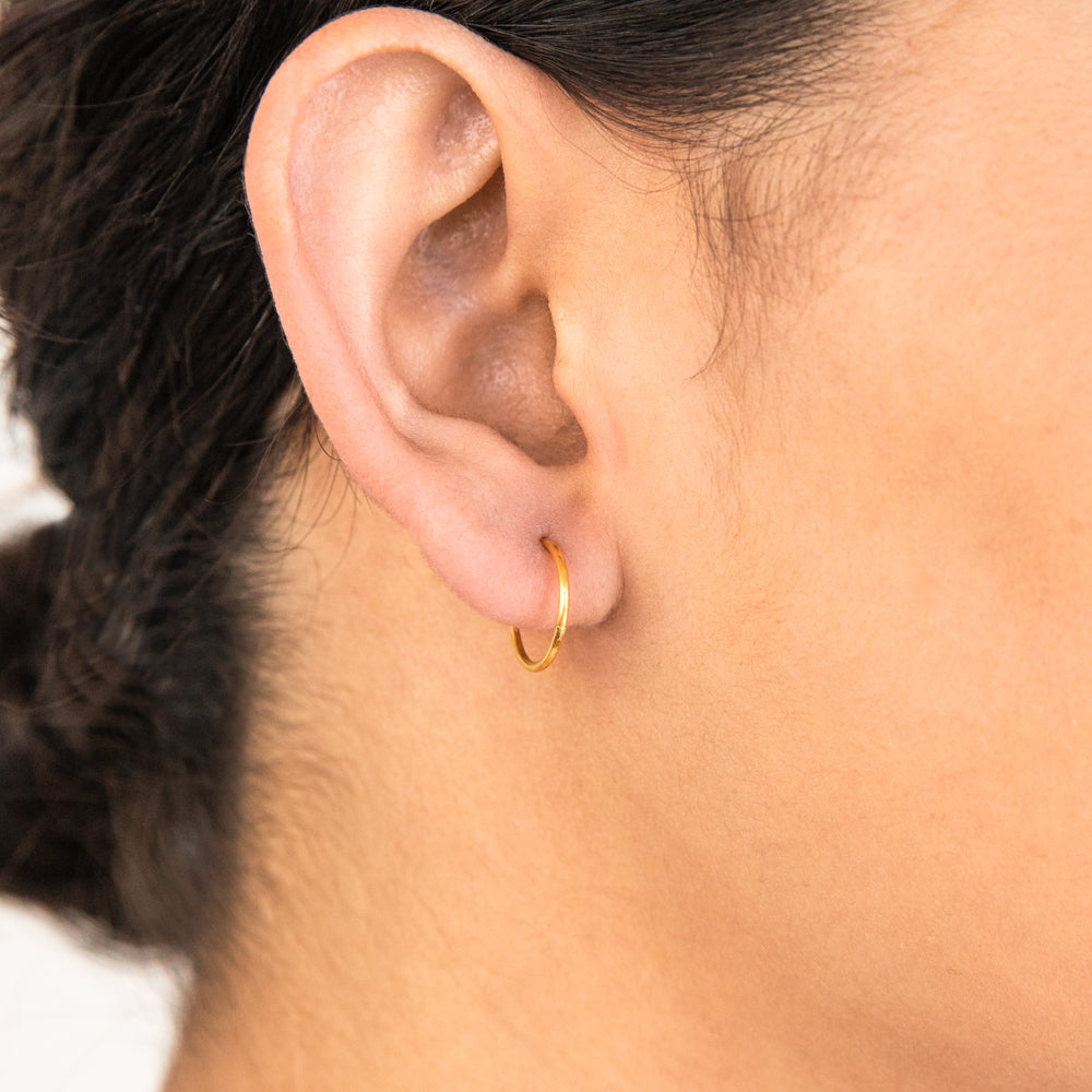 Sterling Silver Gold Plated 10mm Sleeper Earrings