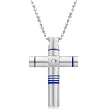 Forte Stainless Steel Cubic Zirconia Pendant With 50cm Chain
