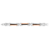 Forte Rose Gold Plated Stainless Steel Two Tone Gents Bracelet 22cm