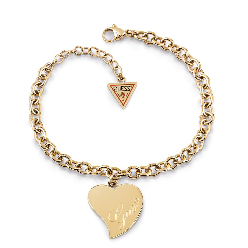 Guess Gold Plated Love Heart Bracelet