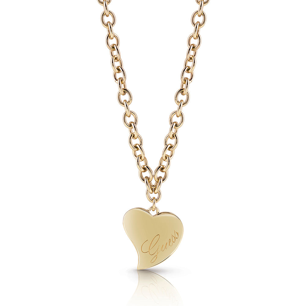 Guess Gold Plated Love Heart Chain