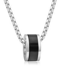 Load image into Gallery viewer, Forte Stainless Steel Black Round Pendant With 55cm Chain