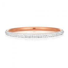 Load image into Gallery viewer, Rose Gold Plated Stainless Steel Crystal Bangle 65mm