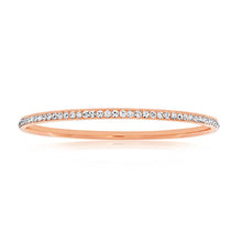 Load image into Gallery viewer, Stainless Steel Rose Gold Plated Crystal 3mmx65mm Bangle