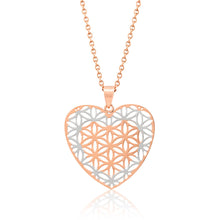 Load image into Gallery viewer, Stainless Steel Heart Flower Of Life Pendant With 70cm Chain