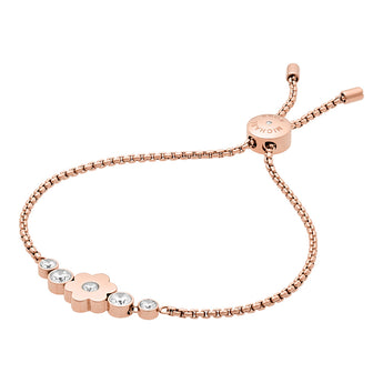 Michael Kors Stone Set Stainless Steel and Rose Plated Flower Bracelet