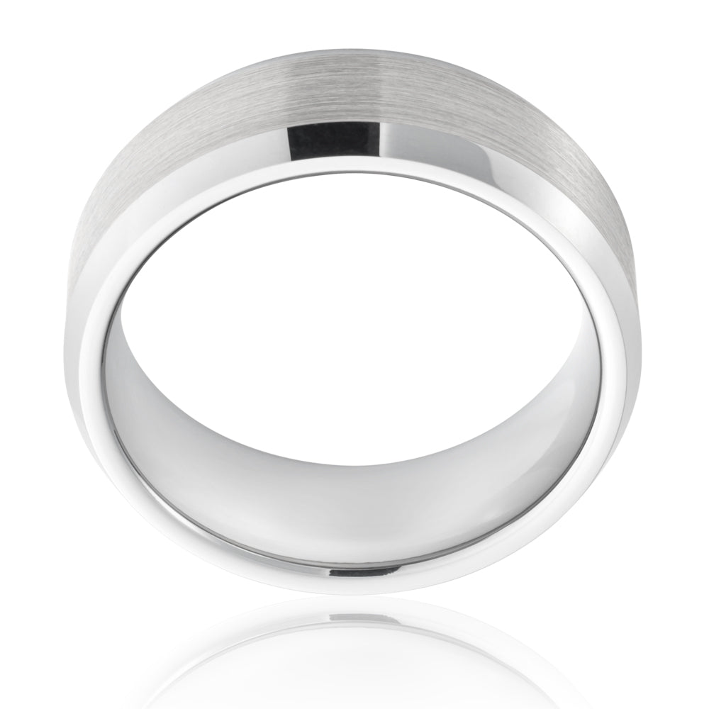 Tungsten Grey Centre Gents Ring