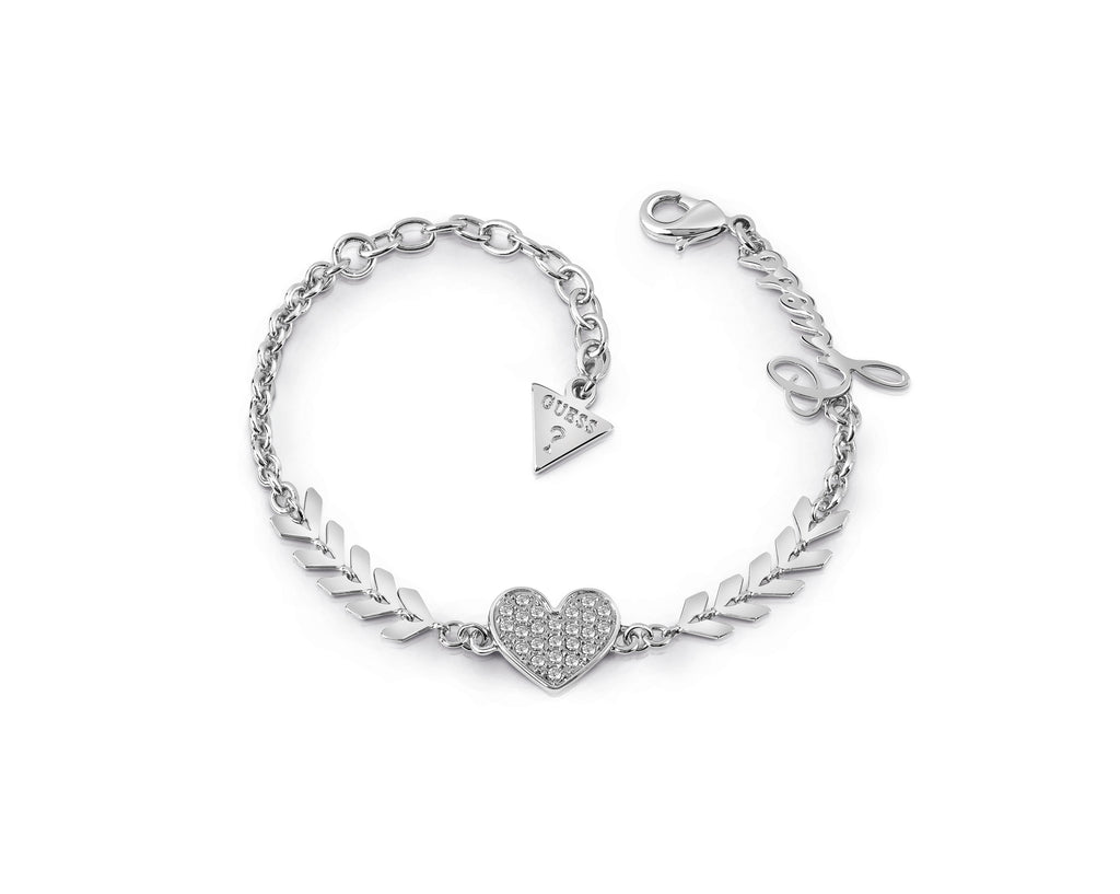 GUESS Silver Plated Hearts and Arrows Bracelet