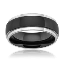Load image into Gallery viewer, 8mm Stainless Steel Black Plated Gents Ring