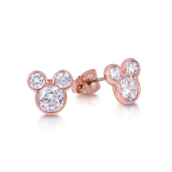 Couture Kingdom Disney Rose Gold Plated Mickey Mouse Crystal Stud Earrings