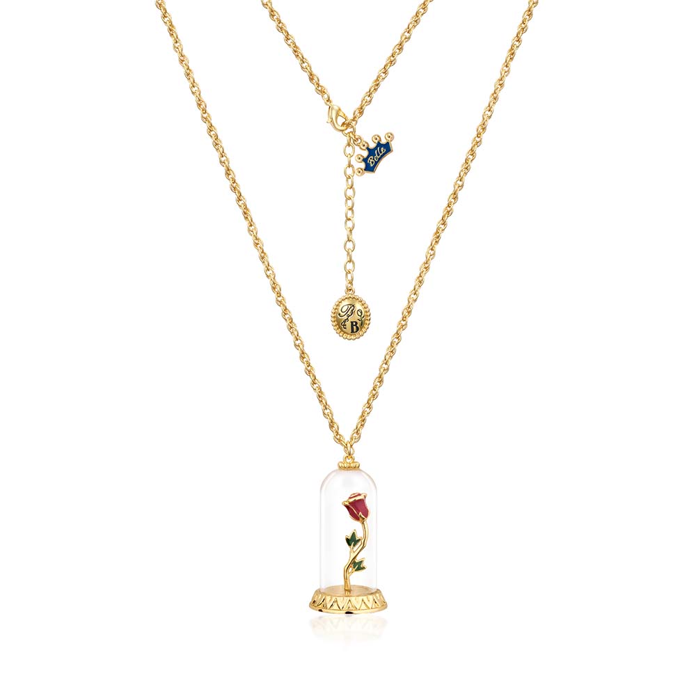 DISNEY Beauty and the Beast Enchanted Rose Necklace