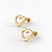Load image into Gallery viewer, GUESS Gold Plated Heart Stud Earrings