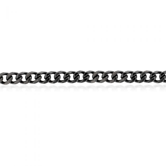 55cm Stainless Steel Reversible Black/Steel Curb Chain