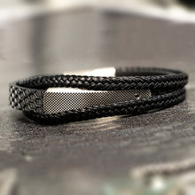 Load image into Gallery viewer, Stainless Steel and Leather Multi Strap Bracelet