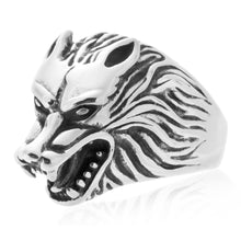 Load image into Gallery viewer, Stainless Steel Wolf Head Ring