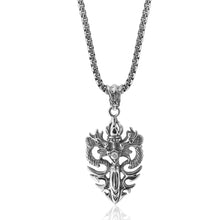 Load image into Gallery viewer, Stainless Steel Double Dragon Pendant with 50cm Chain