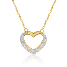 Load image into Gallery viewer, Stainless Steel Yellow Gold Plated Crystal Heart Pendant with Chain