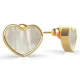 GUESS MOP White Heart Stud Earrings