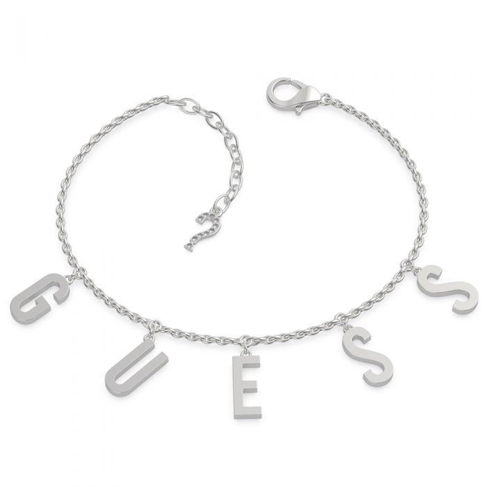 GUESS Pave Letter Charm Bracelet SST