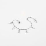 GUESS Pave Letter Charm Bracelet SST